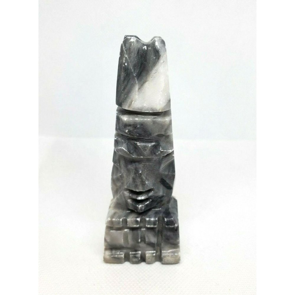 Marble Onyx Spare Chess Piece: Gray Stone Hand Carved Vintage Rare Bishop